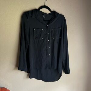 Black Button-Up Blouse